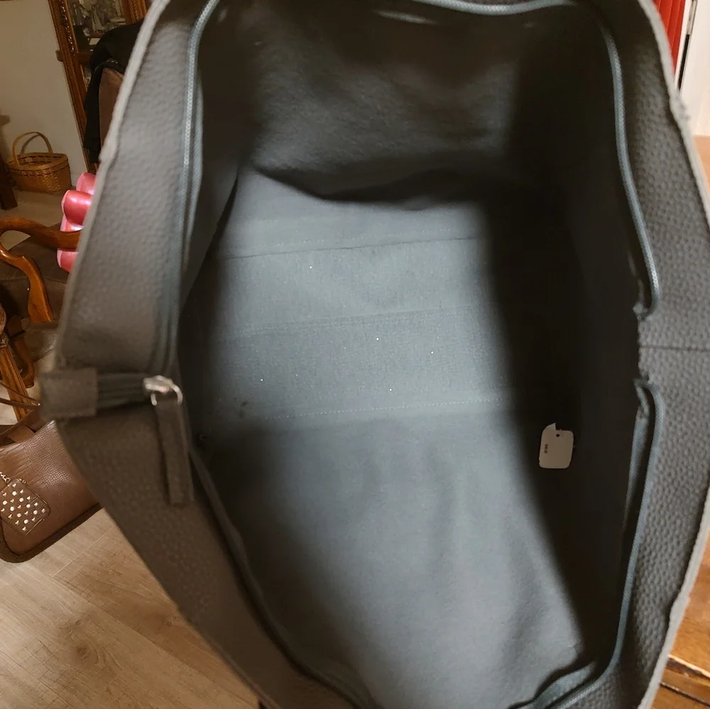 Gray Large Laser-Cut Tote Bag